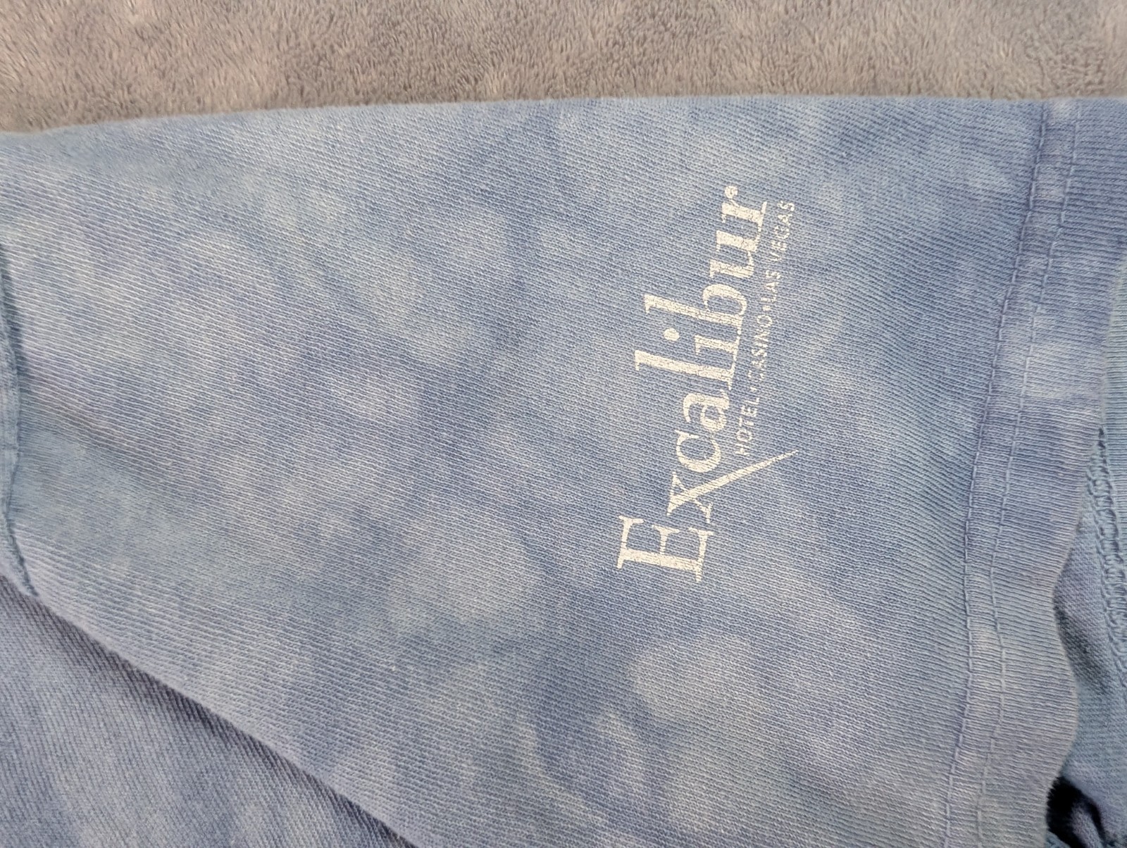Excalibur Casino The Mountain Wolf Dragon Shirt Sz L Blue Tie Dye Stain Ice Age gallery