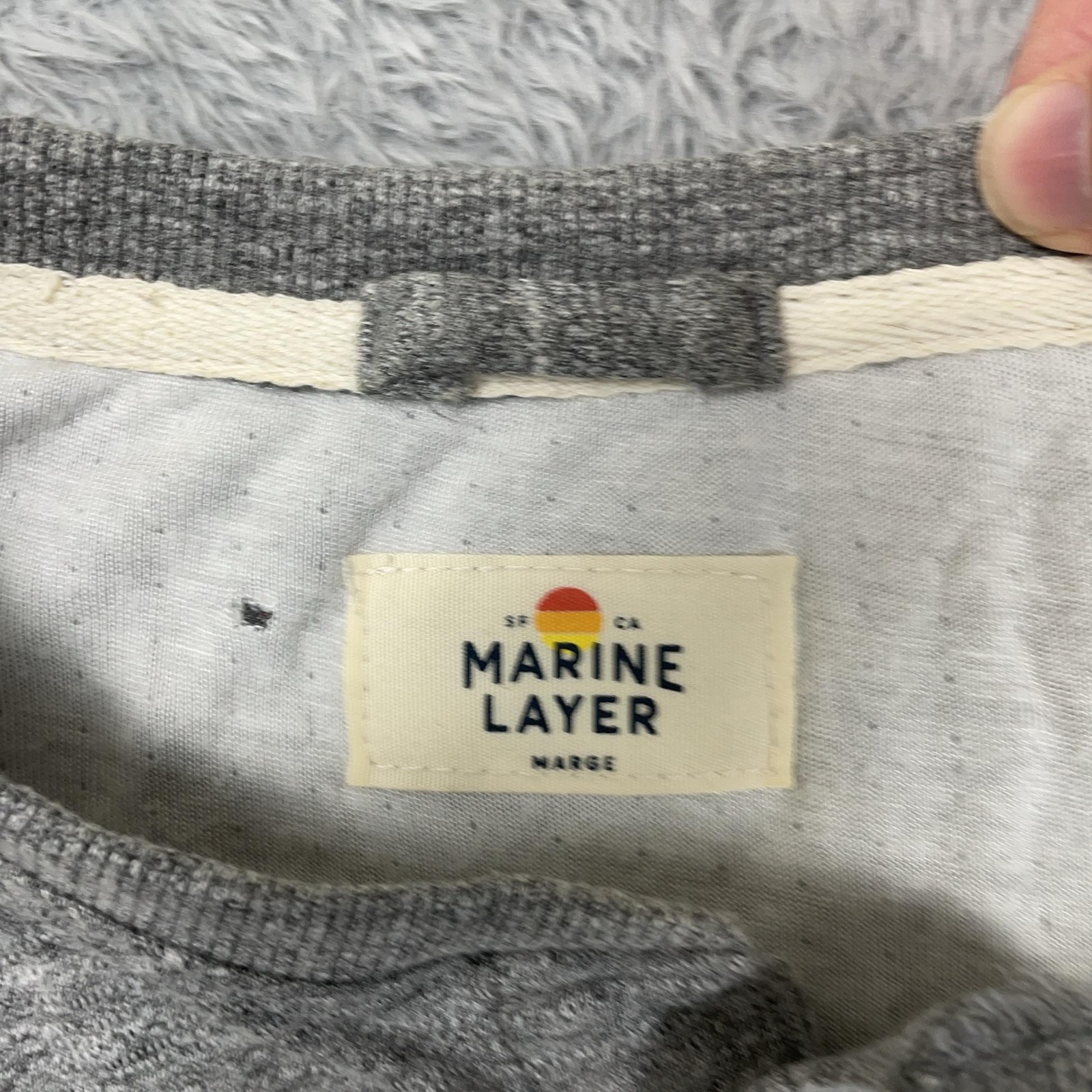 Marine Layer Henley Shirt Mens Large Gray Long Sleeve Viscose Blend Knit gallery