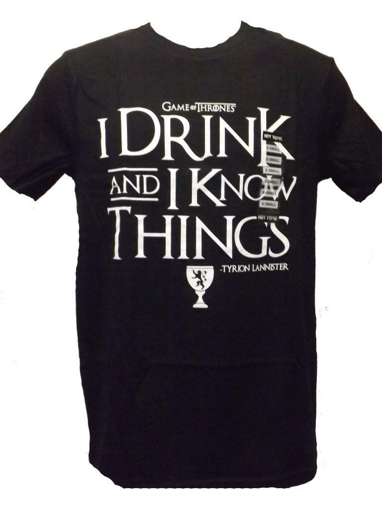 Game of Thrones GOT "I Drink & I Know Things" Mens XS-S-M-L-XL Licensed Shirt gallery
