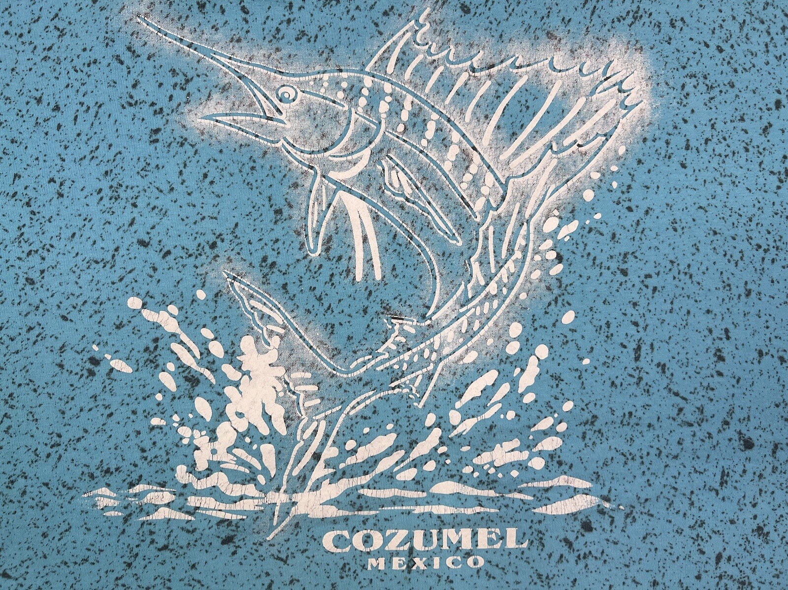 vintage cozumel mexico t shirt sword fish all over print XL blue h4 gallery