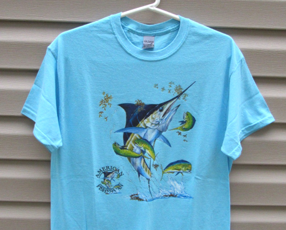 American Fisherman short sleeve blue T shirt - Medium gallery