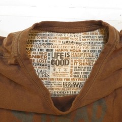 LIFE IS GOOD SEMI FITTED GOOD VIBES TEE T SHIRT Mens L Brown