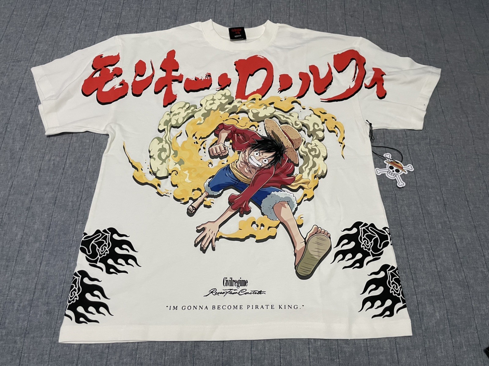 CIVIL REGIME x ONE PIECE LUFFY’S RISE OVERSIZED TEE Anime T-Shirt NEW