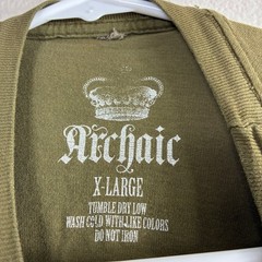 Archaic by Affliction Distressed Olive Green Sz XL Y2K Cyber Grunge
