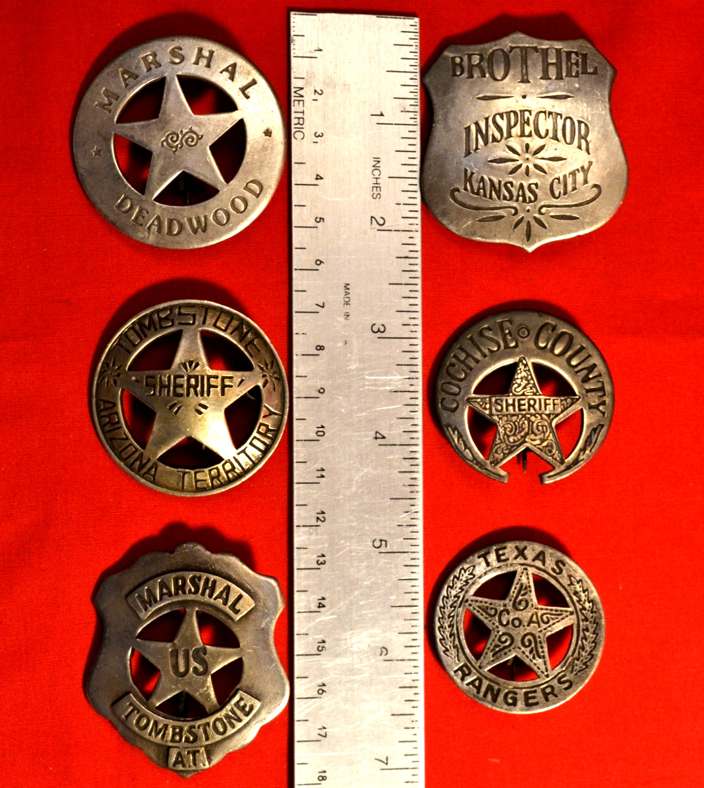 VICTORIAN BROTHEL & OLD WEST COWBOY BADGES YOUR CHOICE NICE REPLICAS FROM INDIA gallery
