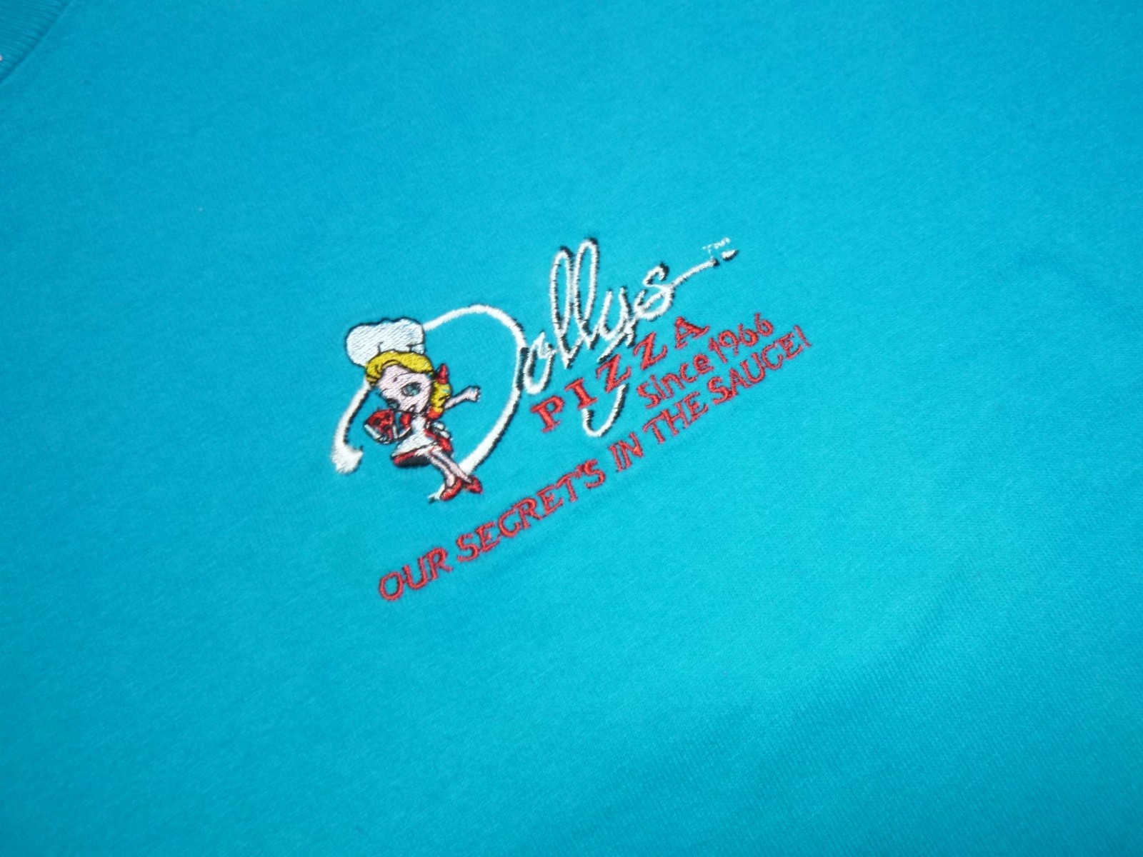 Vtg Fruit of The Loom Cotton T Shirt Dollys Pizza Sgl Stitch Emb Logo Sz XL gallery