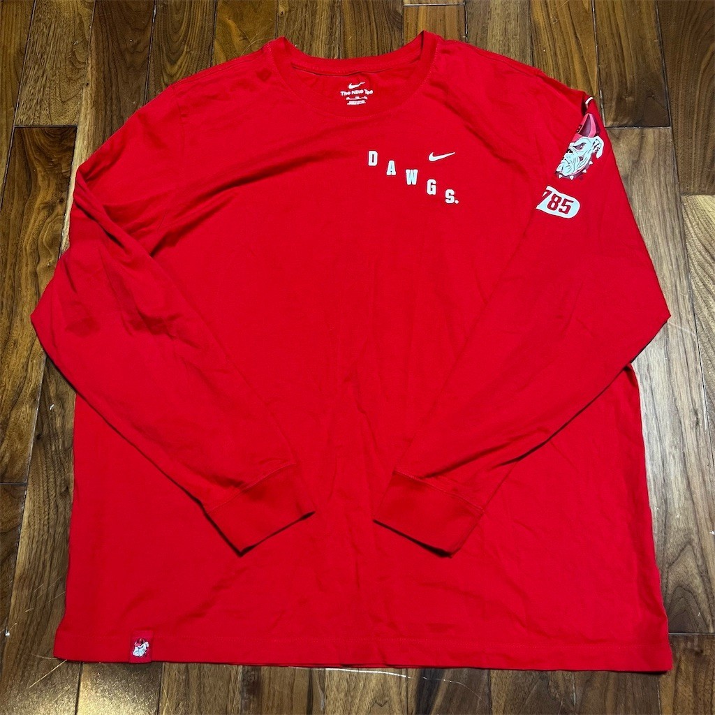 Nike Georgia Bulldogs DAWGS Mens Long Sleeve Crewneck T-Shirt Red 2XL gallery