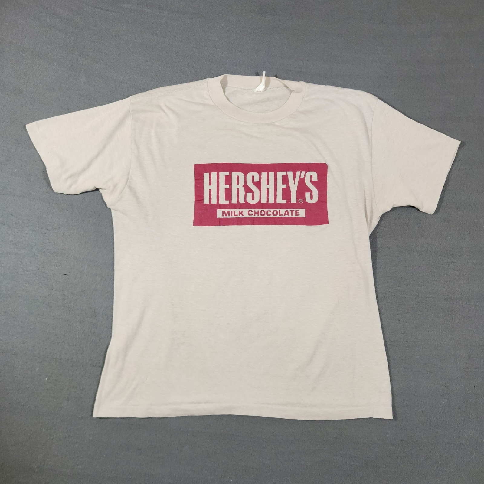 Vintage Hersheys T Shirt Mens Large Chocolate Bar Logo Distressed 70s