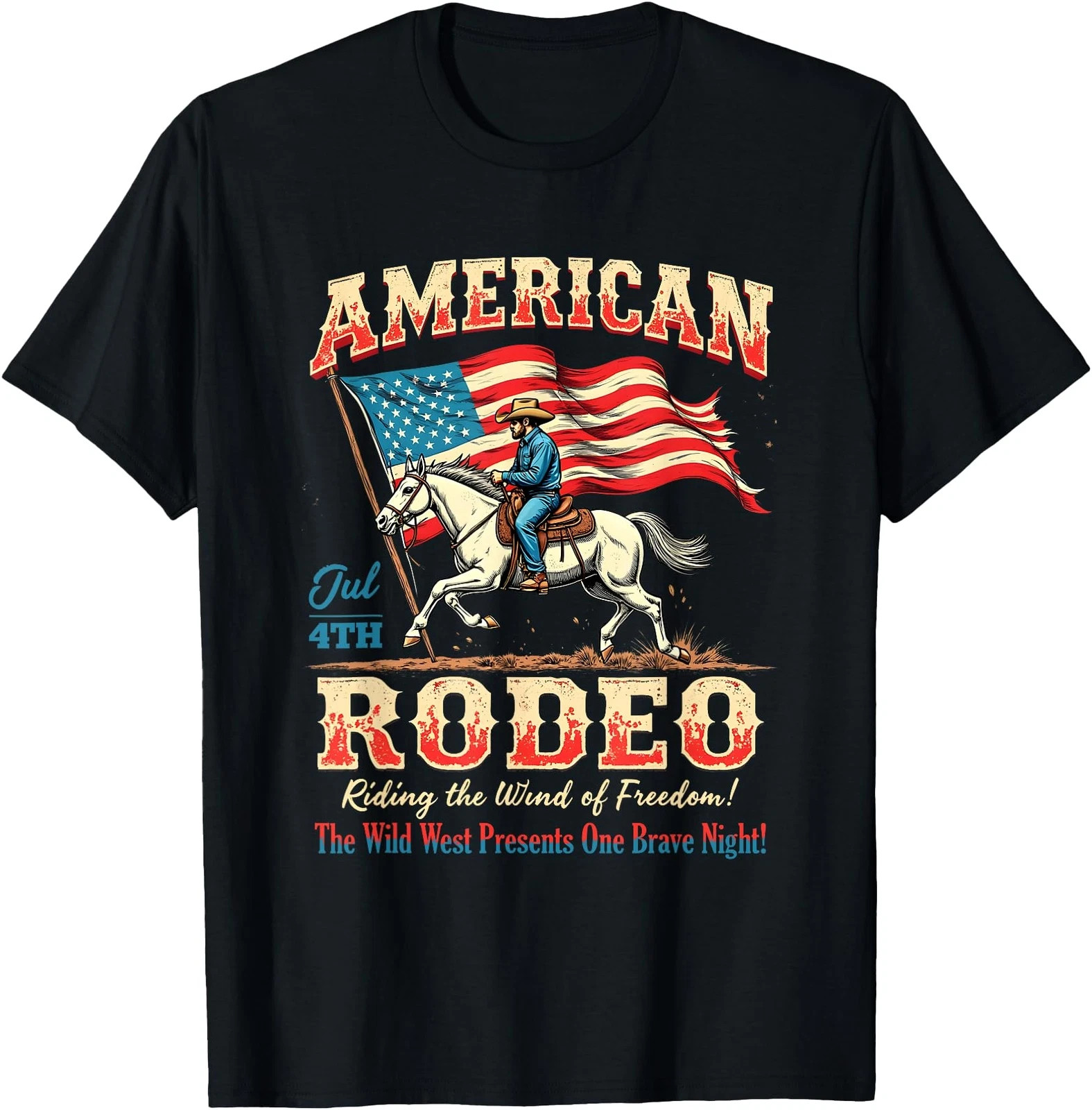Vintage Cowboy 4th Of July Western American Rodeo Country T-Shirt gallery