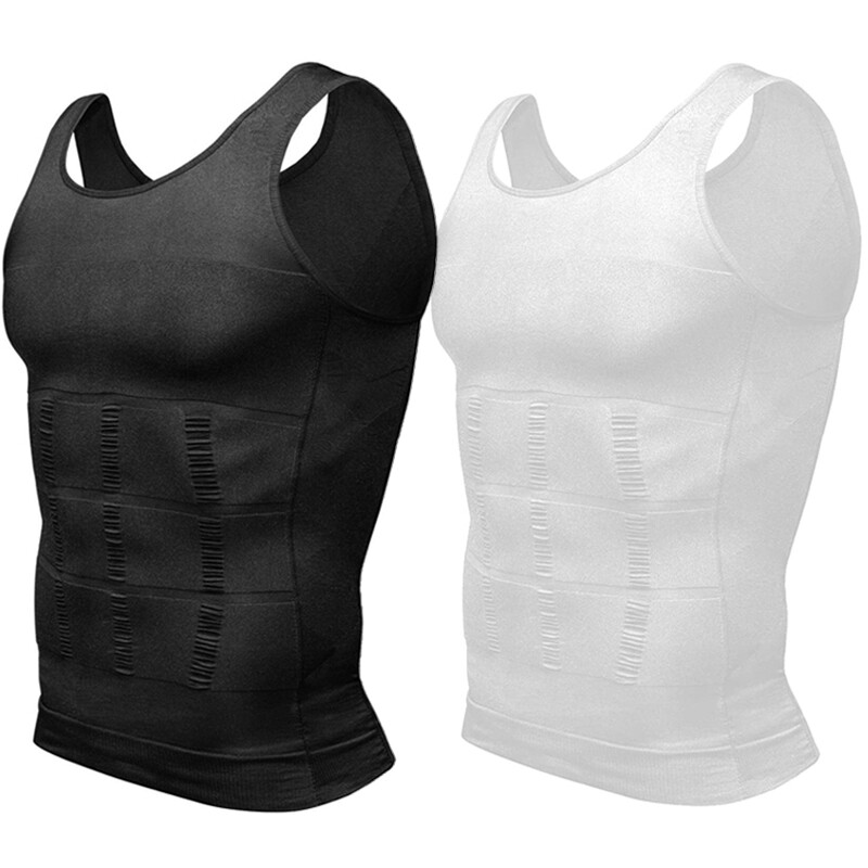Men Compression Shirt Sleeveless Body Shaper Base Layer Slimming Tank Top Vest gallery