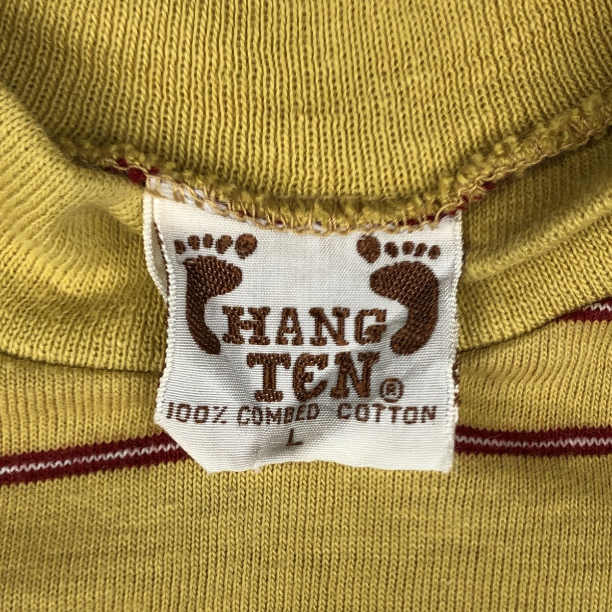 Used 70'S-80'S HANG TEN striped pattern multi-stripe mock neck surf skate t-... gallery