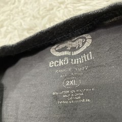 MARC ECKO Unltd. Shirt Men XXL Gray Camo Y2k Cut & Sew Graphic Spellout Tee 2XL