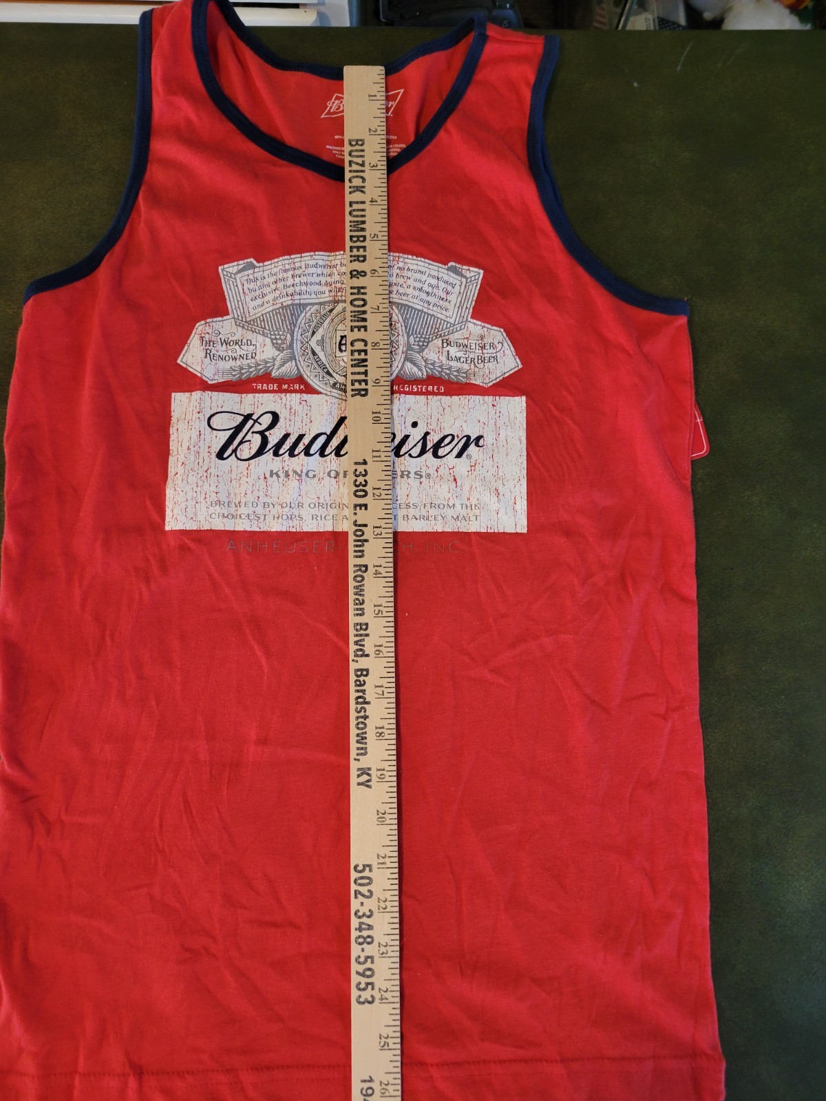 NWT Budweiser King of Beer Men's Tank Top in Red Small 34/36 New gallery