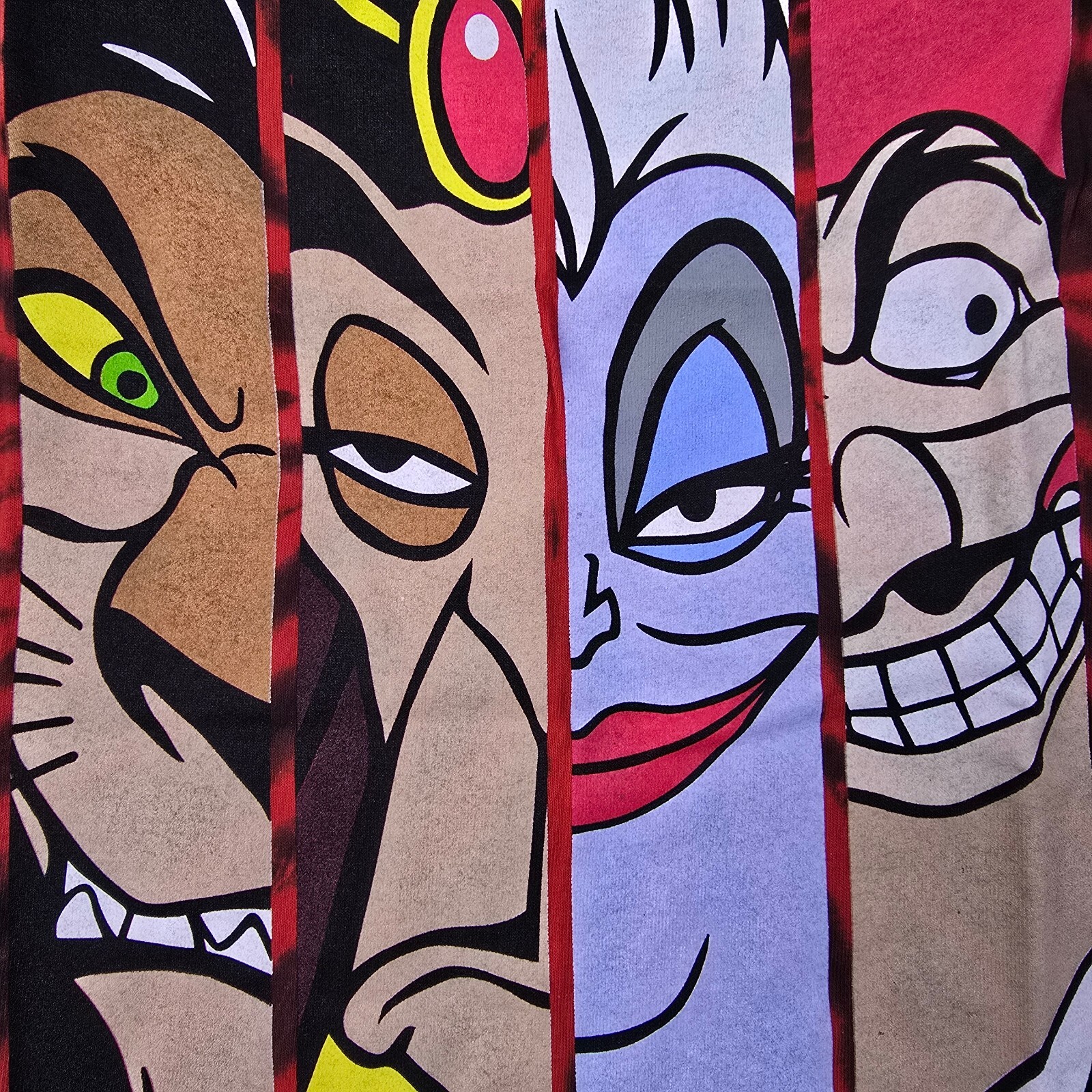Disney Villains Shirt Men Medium Red Tie Dye Cartoon Retro Outdoor Classic NWT B gallery