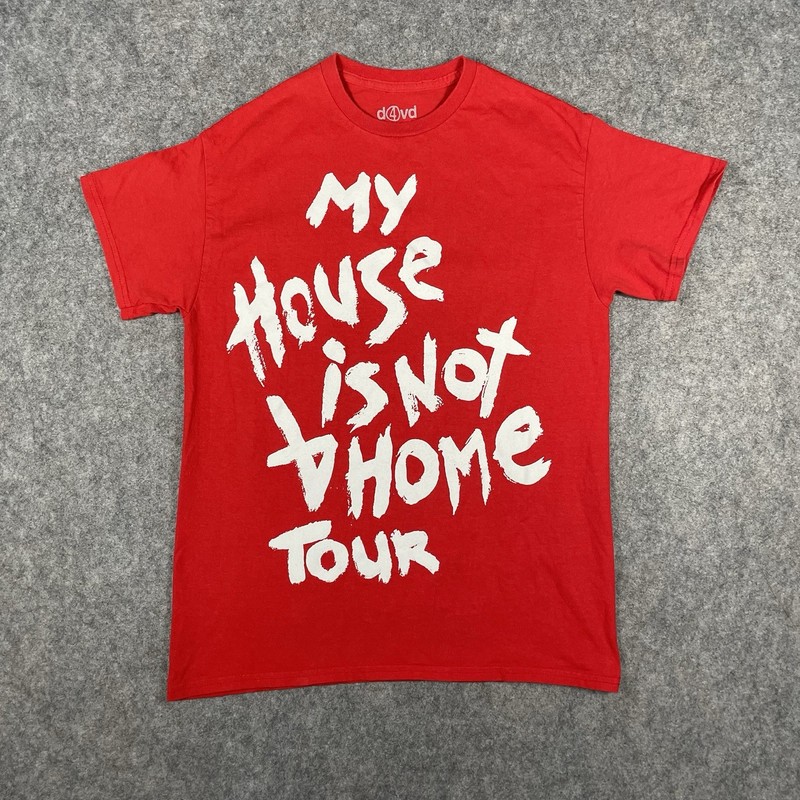 D4vd My House Is Not Home Tour T-Shirt Mens Medium Red 2024 Cotton Rare Merch