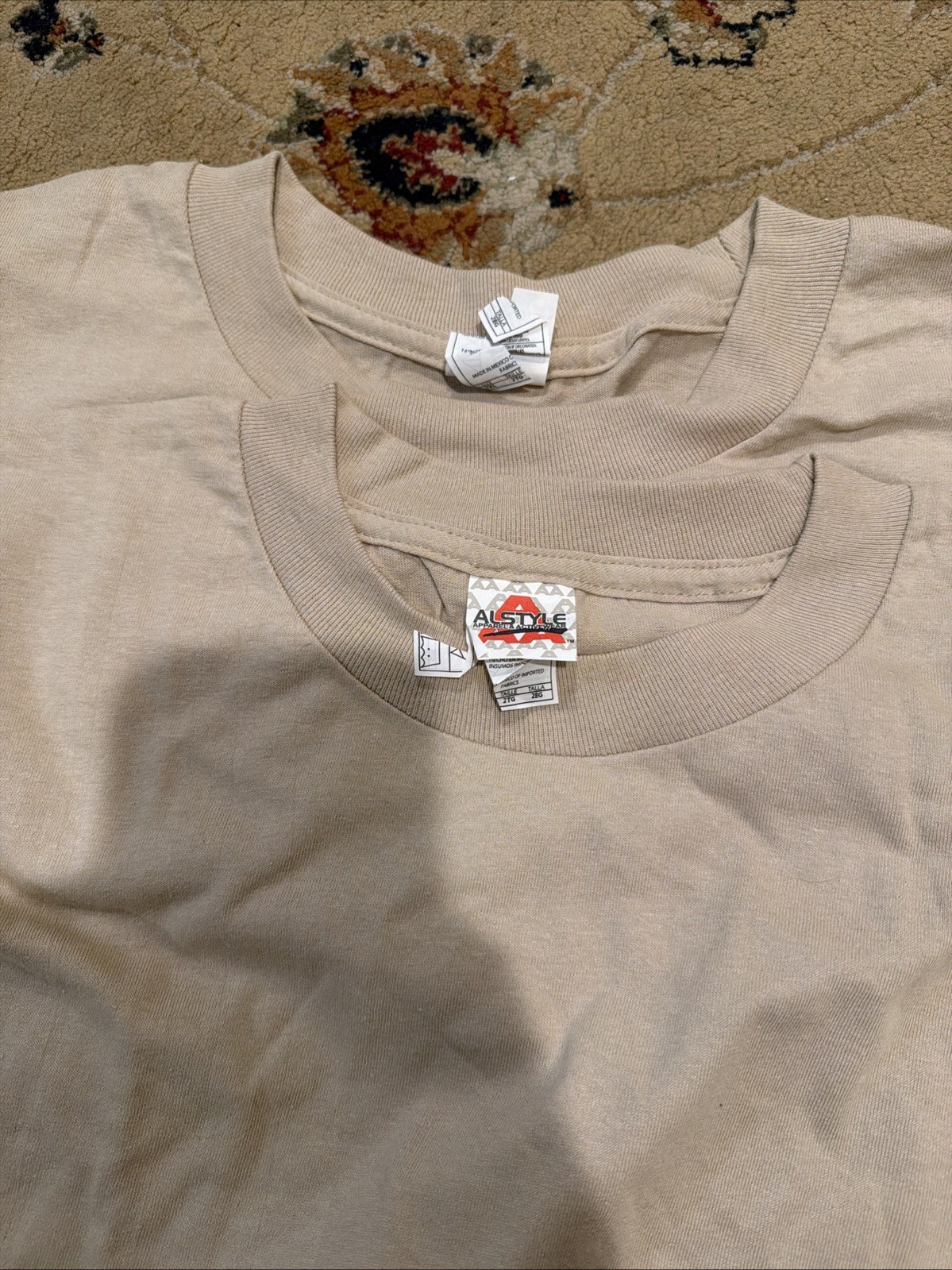 2- 2xL Beige Style Apparel AAA TShirt1301 Men's Plain Blank Short Sleeve TShirt gallery