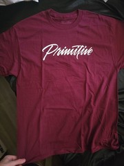 Primitive Skateboarding Nuevo Script Tee Burgundy, L