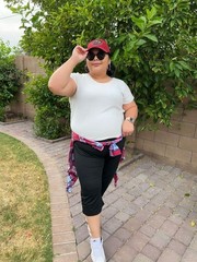Plus Size Capris Women Loose Drawstring Yoga Workout Sweat Pants Pockets