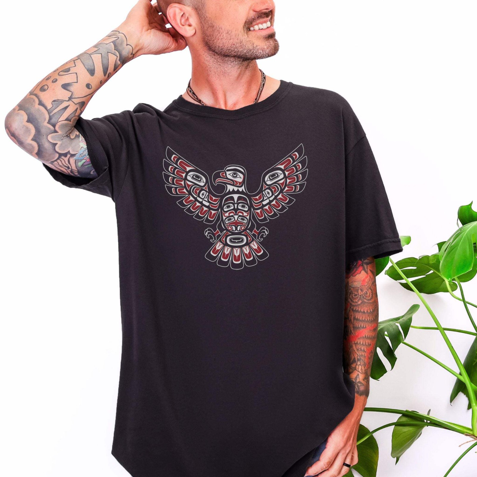 Haida Eagle Formline Art T-Shirt | Indigenous Northwest Coast Graphic Tee Tshirt gallery