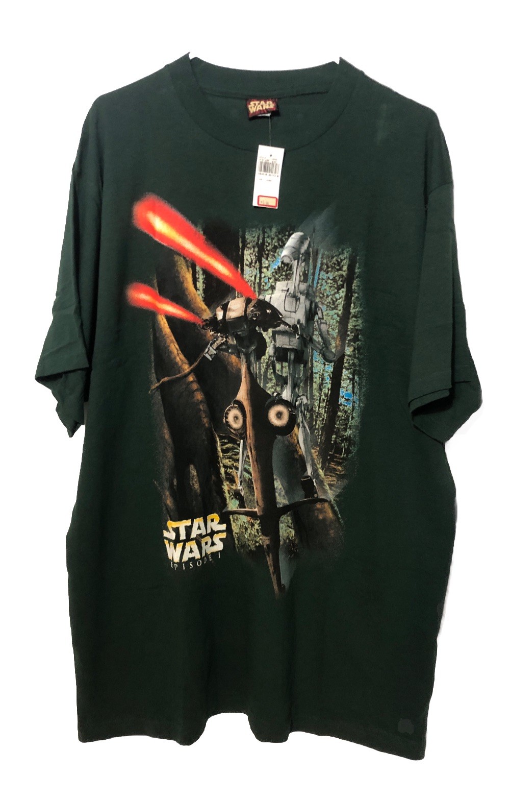 Vintage 1999 NWT! Star Wars Episode I Battle Droid STAP T-Shirt-Sz XL Dark Green gallery