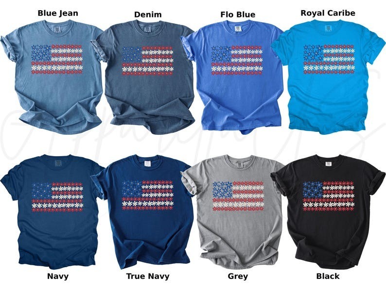 Comfort Colors Floral American Flag Shirt, 4th of July Shirt, Independence Day gallery
