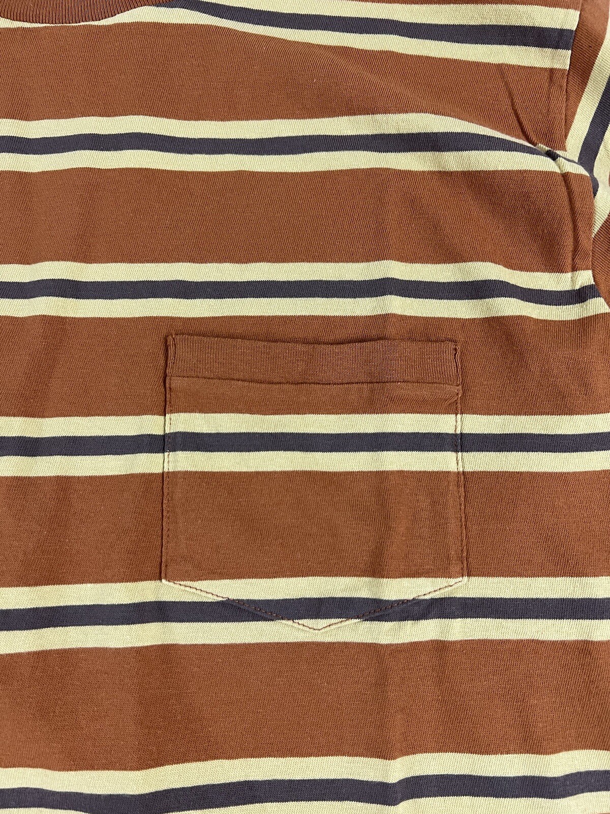 LEVIS VINTAGE CLOTHING LVC 1940’S SPLIT HEM T-SHIRT STRIPE BROWN/YELLOW L NWT gallery