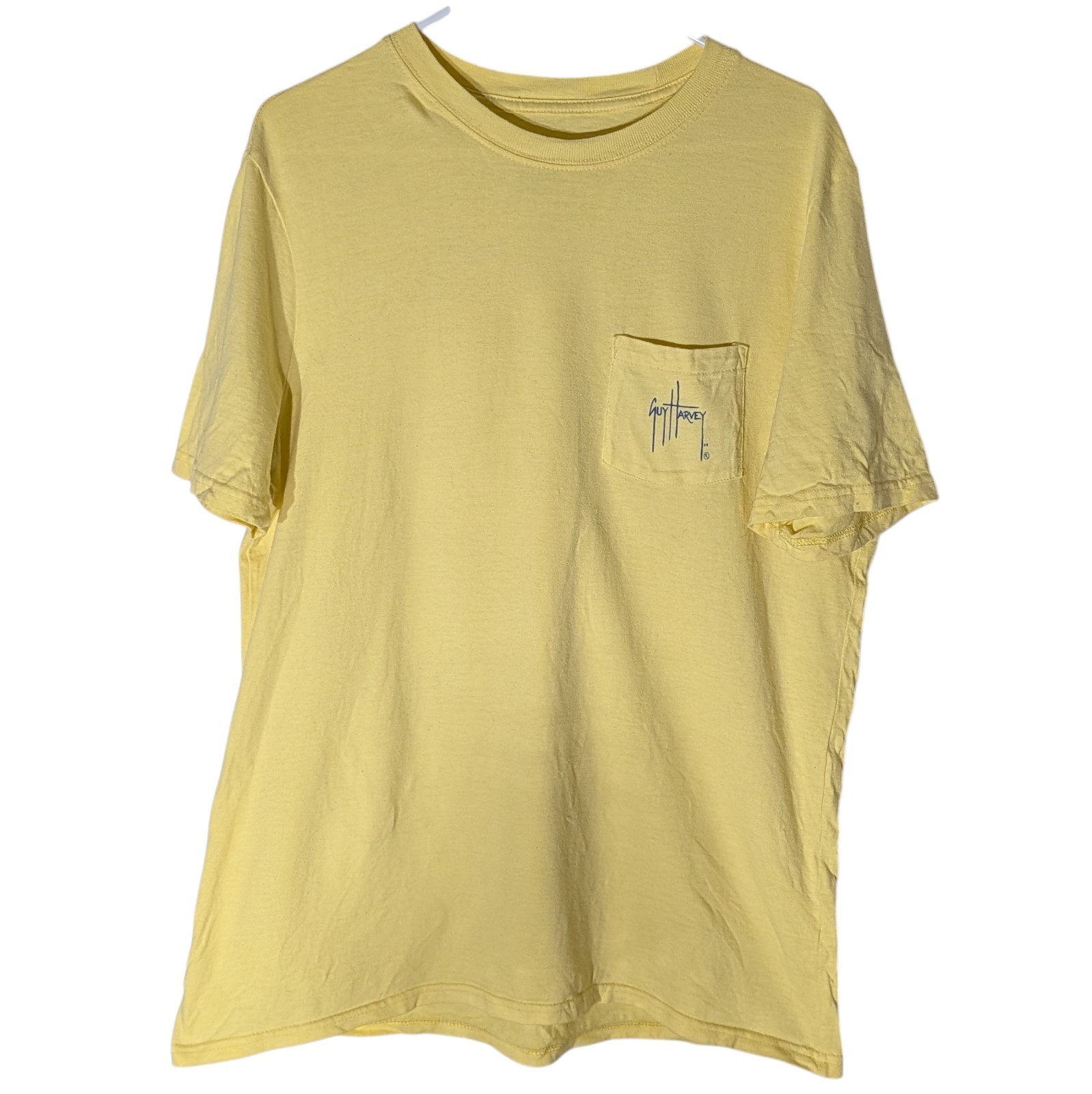 Guy Harvey Tee Shirt Yellow Nautical Fish Beach Life Pocket Tee Mens Large gallery