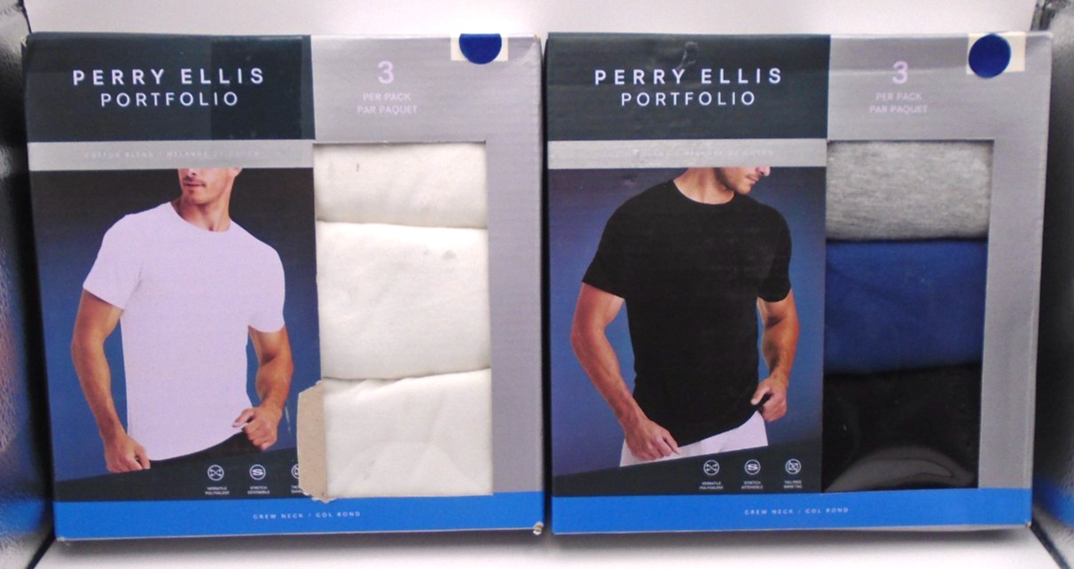 NEW MEN'S "PERRY ELLIS PORTFOLIO 3 PACK COTTON BLEND CREW NECK T SHIRTS" Choose! gallery
