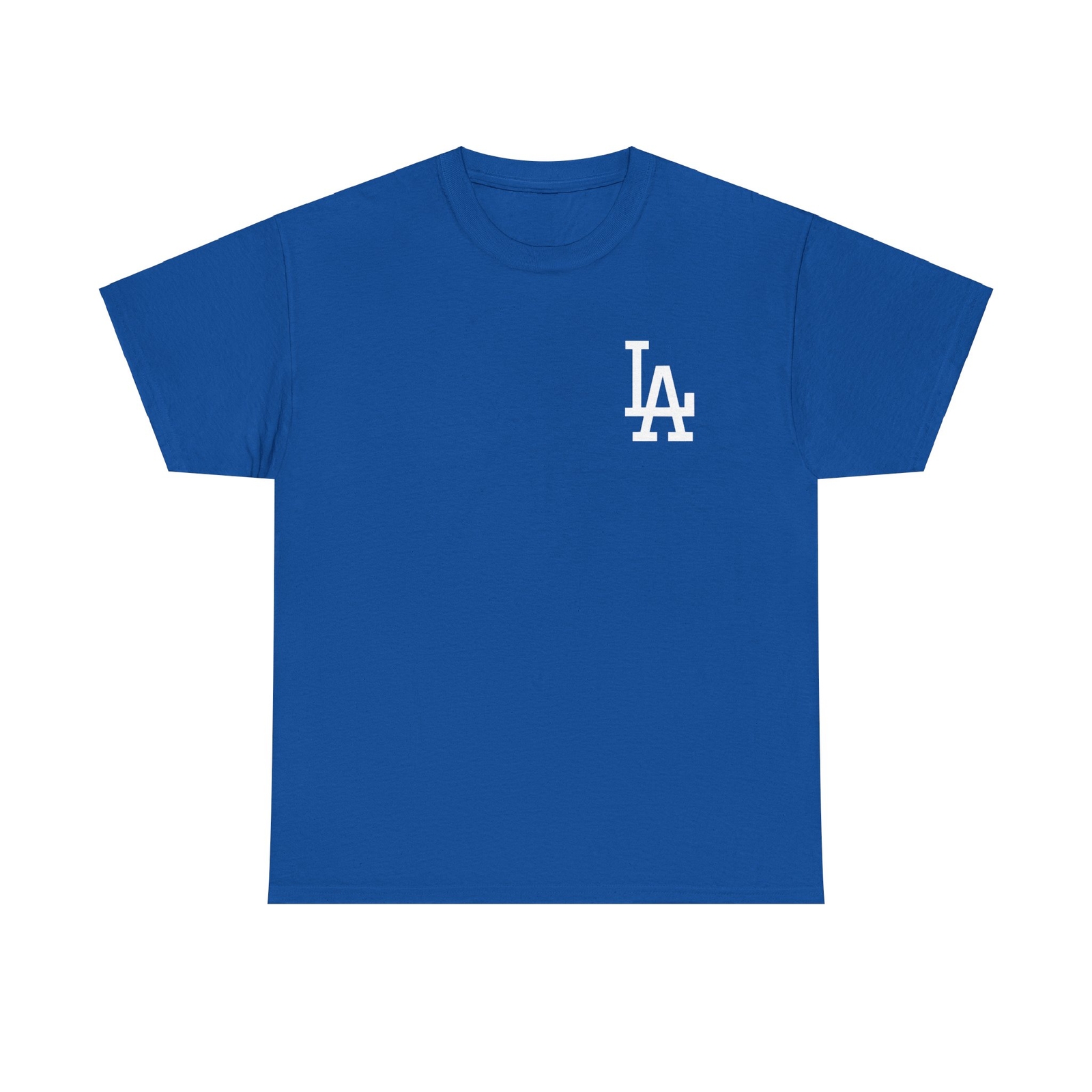 Los Angeles L.A. City Logo LA Script Blue Black Baseball Unisex Heavy Cotton Tee gallery