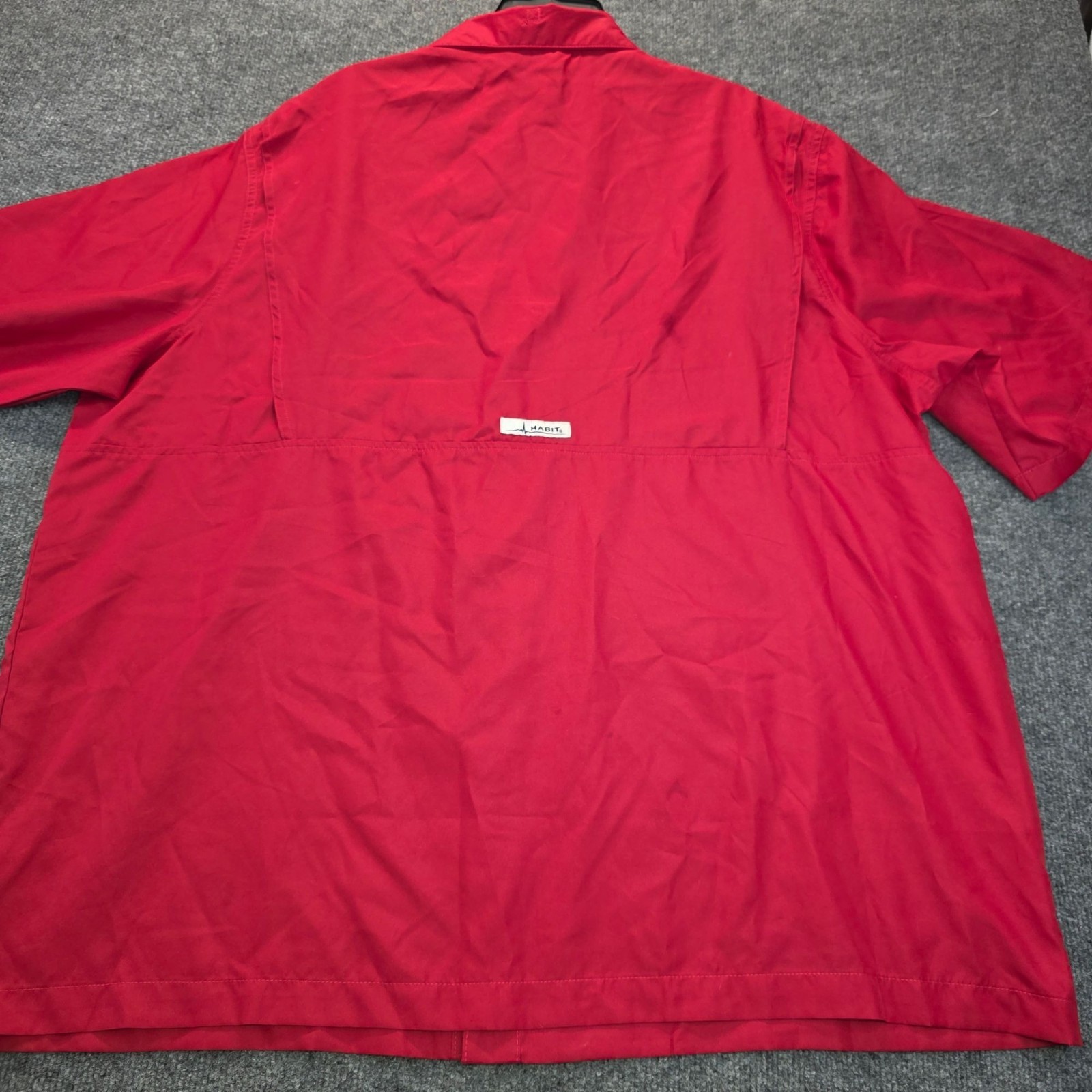Habit Mens Fishing Shirt 2XL Red Short Sleeve Outdoor Campcore UPF 40+ Hike Gorp gallery