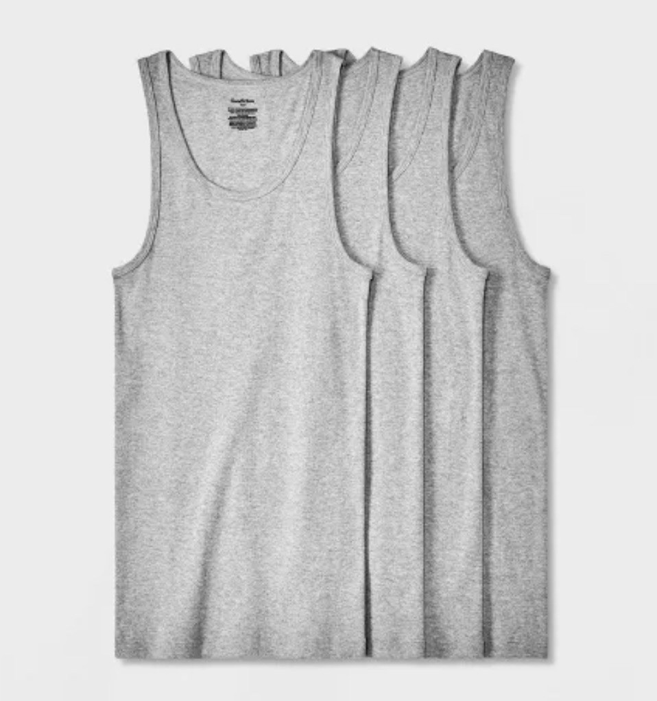 Men's Tank Top - Goodfellow & Co Heathered Gray Size S 34/36 4 Pack Seam-free gallery