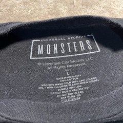 Frankenstein Universal Monsters T Shirt Mens L Black Horror Graphic Cotton Tee