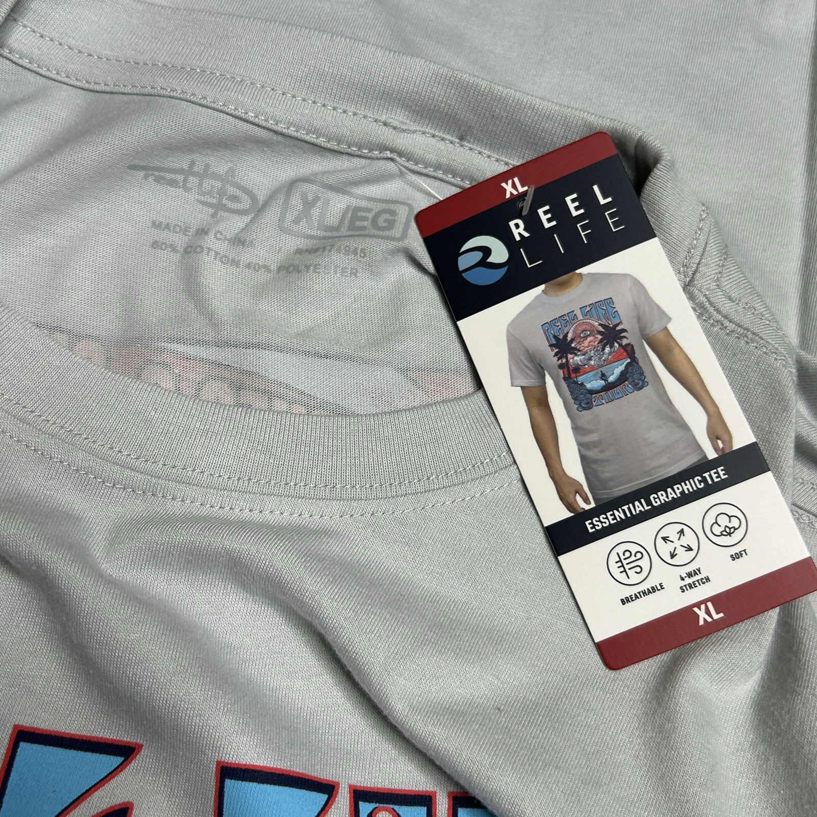 Reel Life Tshirt Mens Size XL Short Sleeve Relaxed Fit Graphic Double Sided New gallery