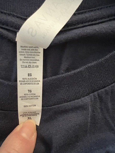(2) E*Trade Cotton Shirts Navy Blue Mens XL pre-owned gallery