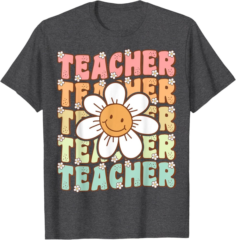 Groovy Teacher Cute Daisy Flower Retro Back to School T-Shirt