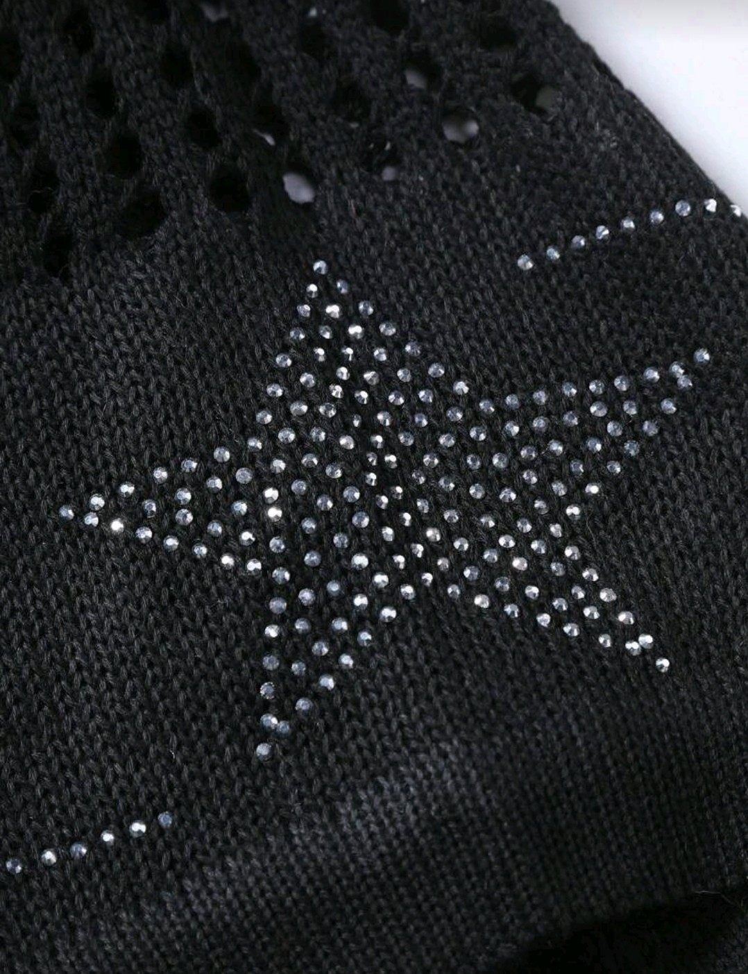 New Men Luxury Diamond Rhinestones Fashion Black Knitted T-Shirt High Quality gallery