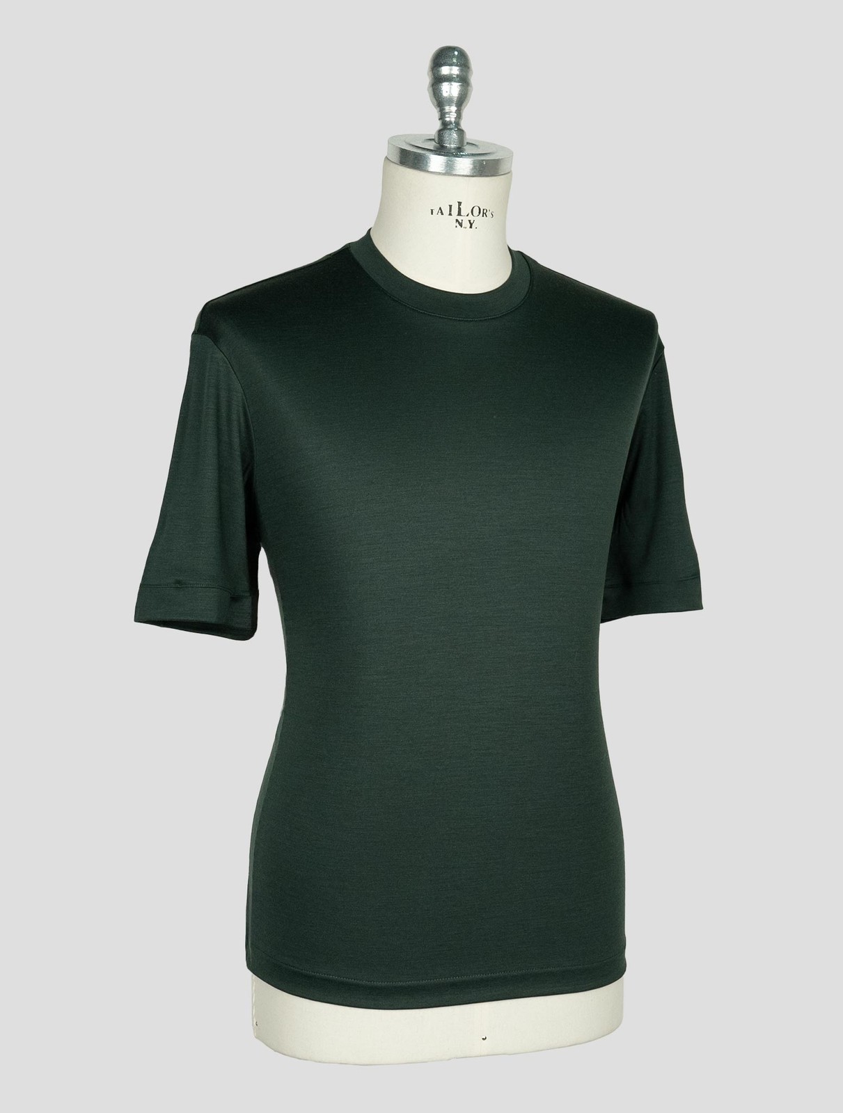 NEW RICHARD SMITH GREEN LORO PIANA WOOL AUSTRALIS AQUA T-SHIRT EU 56 - US 46 - gallery