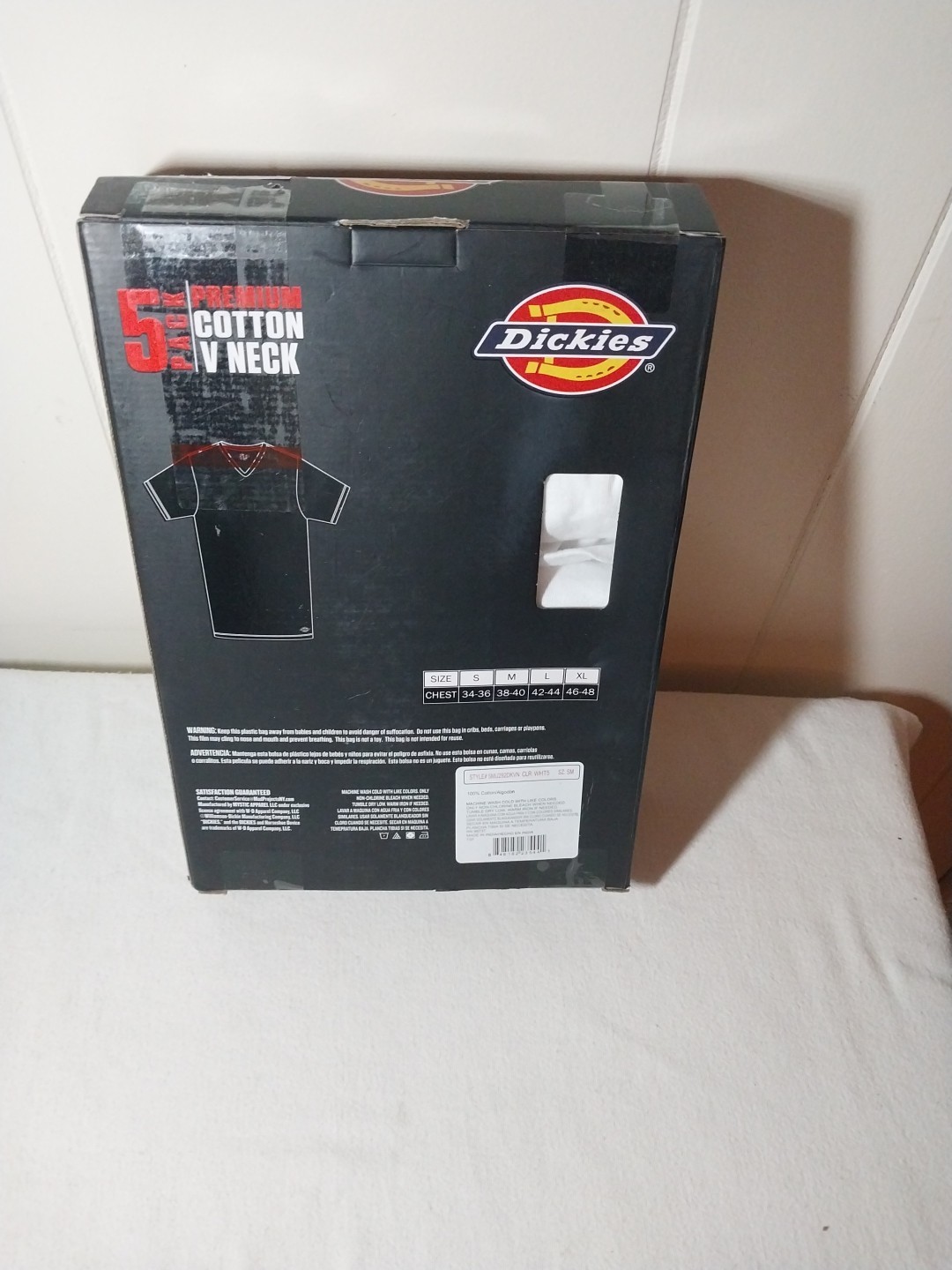 Dickies 5 Pack Undershirts Mens Small White V Neck Flex Fabric Breathable White gallery