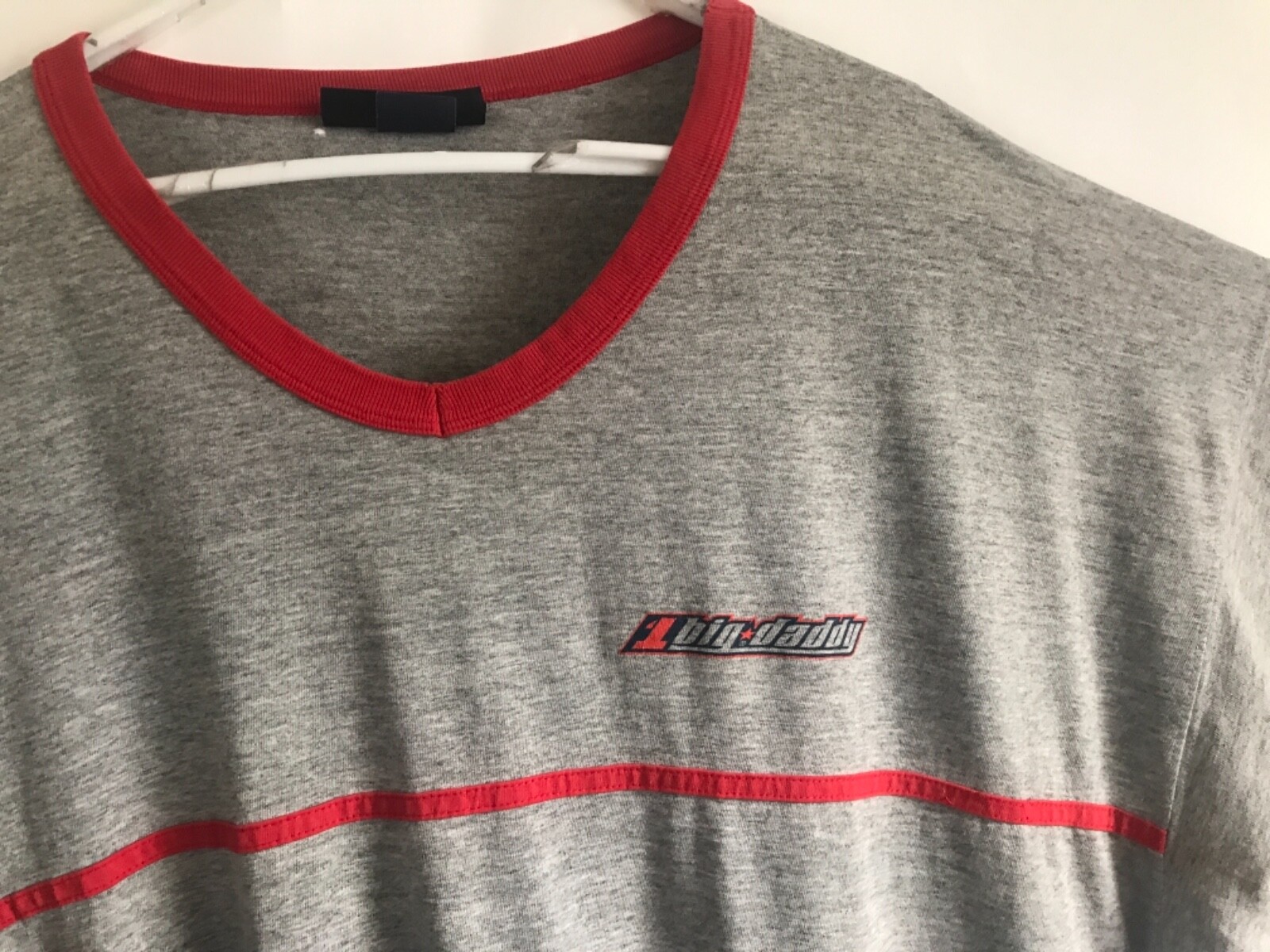 Big Daddy Men's Sz 3XL Graphic Print 1 bd Logo Contrasting Trim Red Grey T-shirt gallery