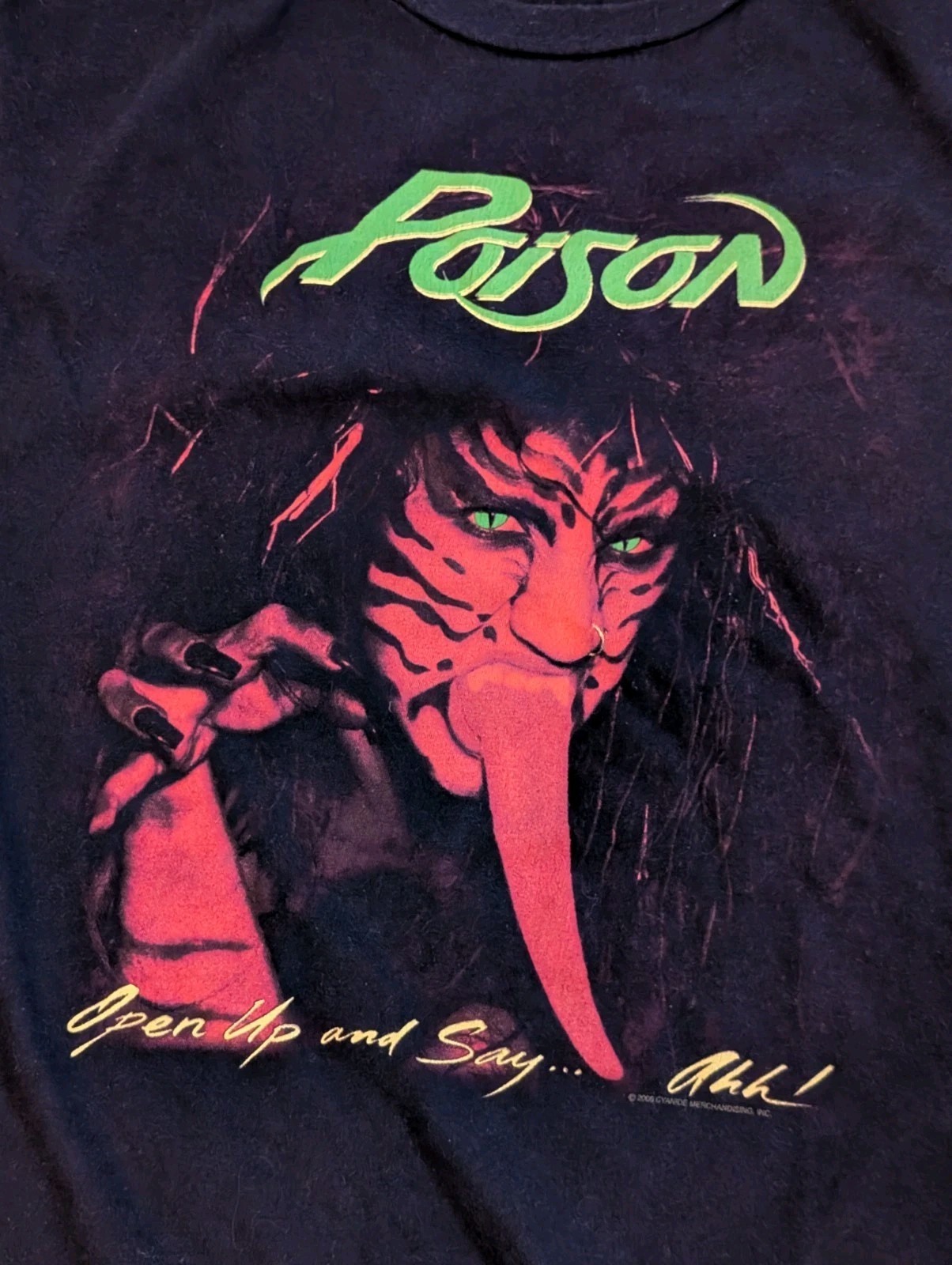 Poison Shirt Men L Winterland Black Open Up and Say Ahh Tour 1989 Graphic Band gallery