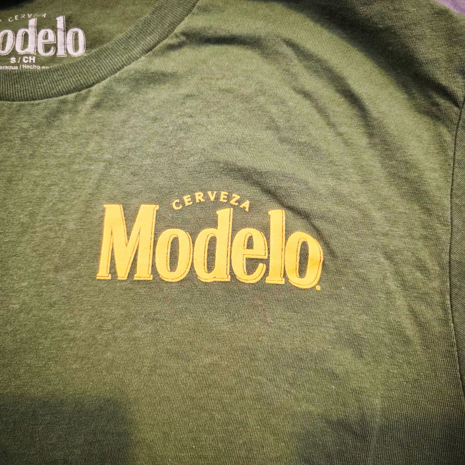 Cerveza Modelo Beer T-Shirt Men's Small Olive Green Graphic Tee Lion 100% Cotton gallery