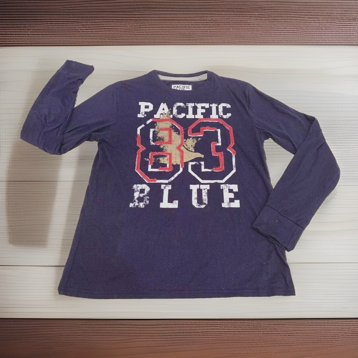 Vtg Pacific Blue Graphic 83 Tactile Dove Long Sleeve T Shirt California MEDIUM