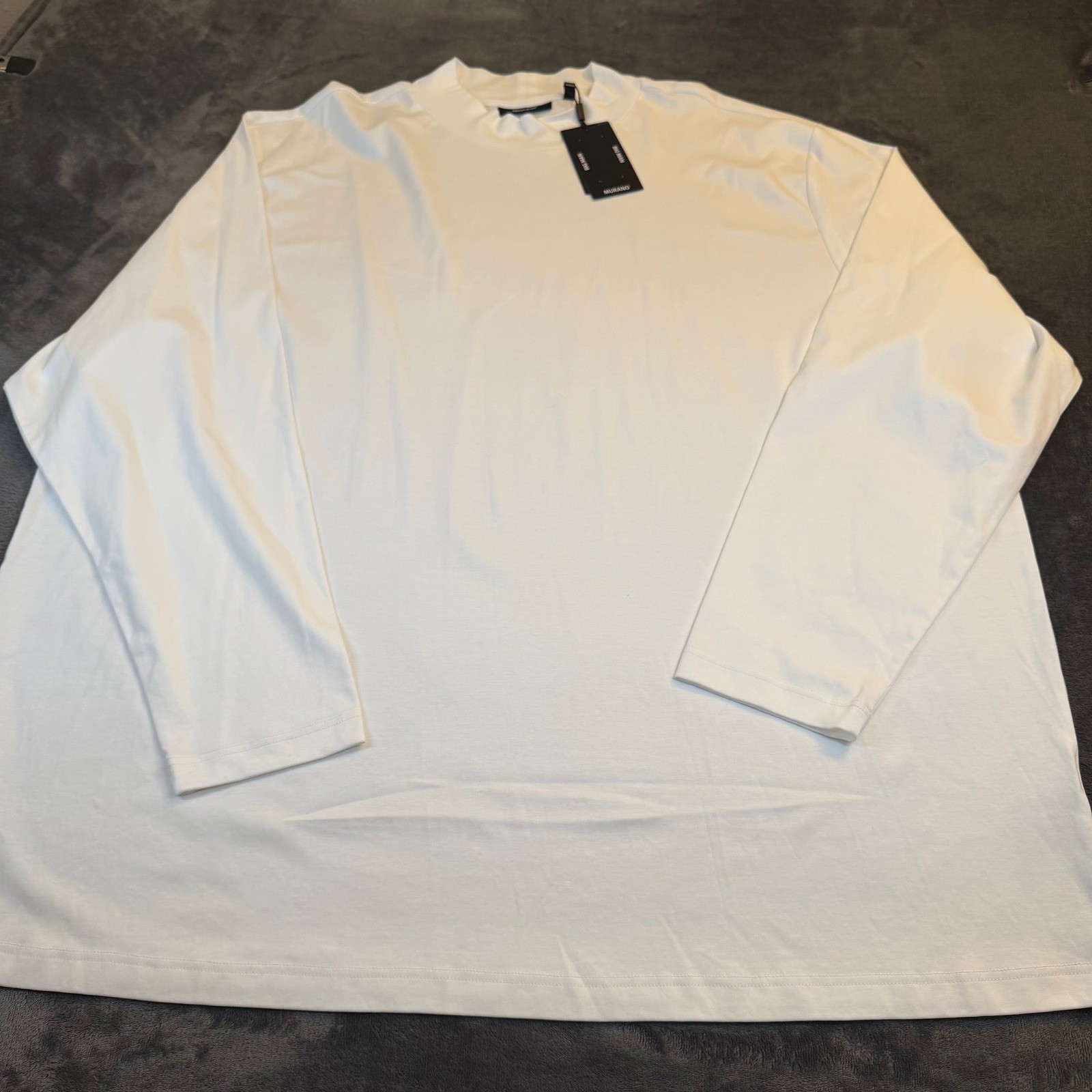 Murano Liquid Luxury Mock Neck Shirt Mens 4XB White Big and Tall Cotton gallery