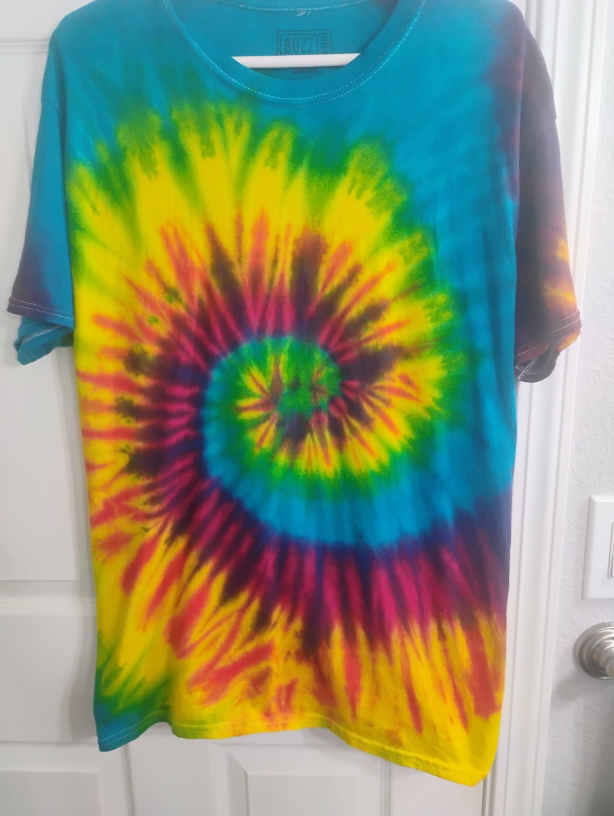 Tye Dyed Cotton Tee Shirt Size Large, Pre-Washed/Dried