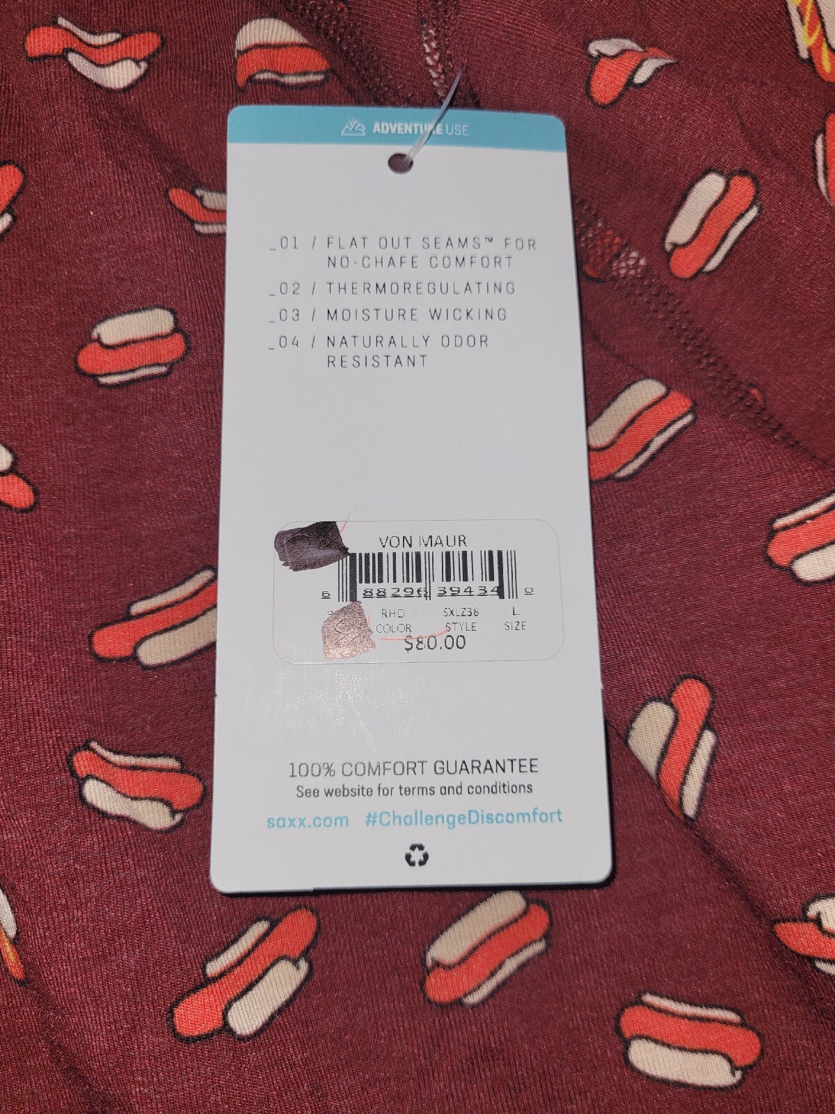 Saxx Viewfinder Long Sleeve Half Zip Top Red/Hot Dog Men's Size L gallery