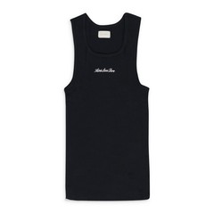 AIME LEON DORE Black Embroidered Logo Tank Top SIZE S $80