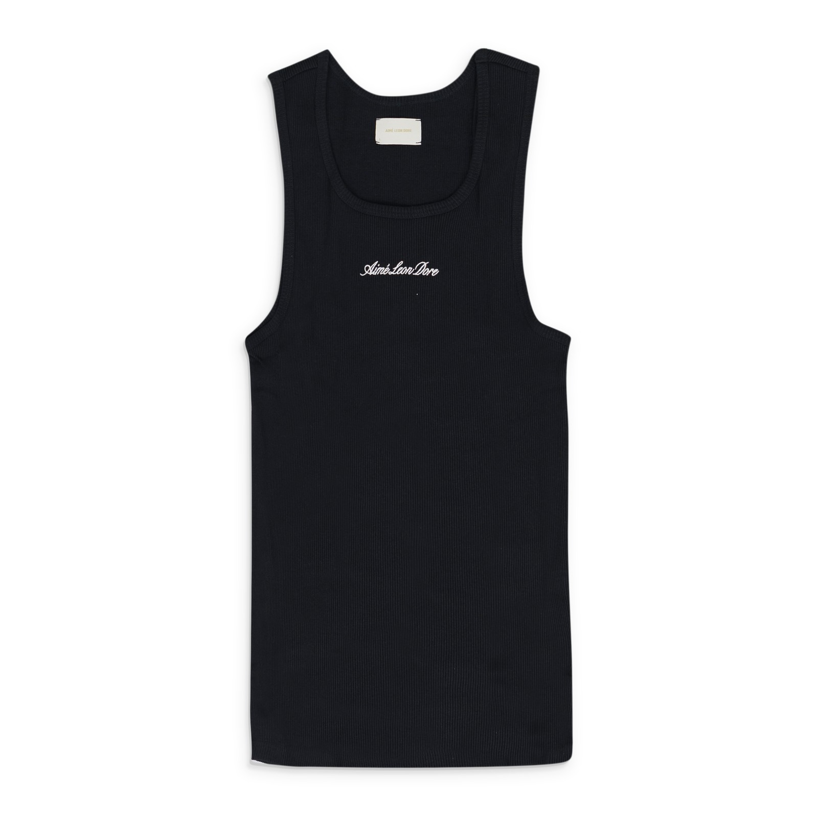 AIME LEON DORE Black Embroidered Logo Tank Top SIZE S $80