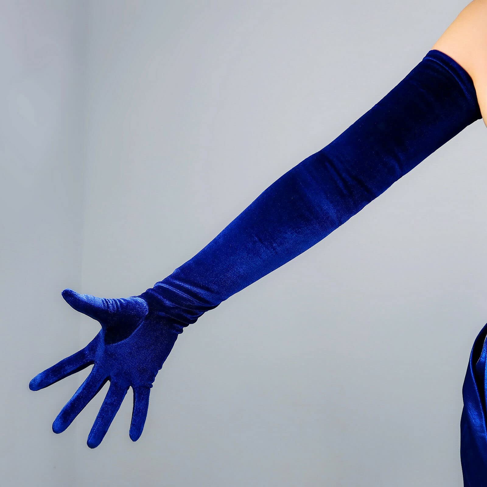Women's Long Velvet Opera Gloves Stretch Warm 20s Party Costume Evening Glove... gallery