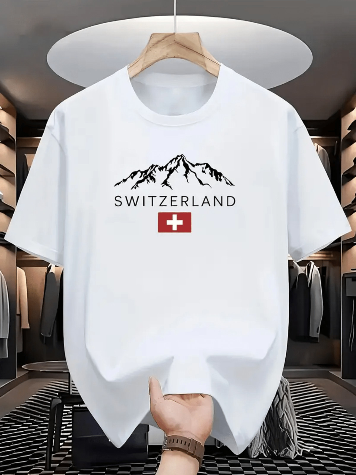 Switzerland Alps Mountain Graphic T-Shirt Swiss Flag Travel Adventure Tee gallery