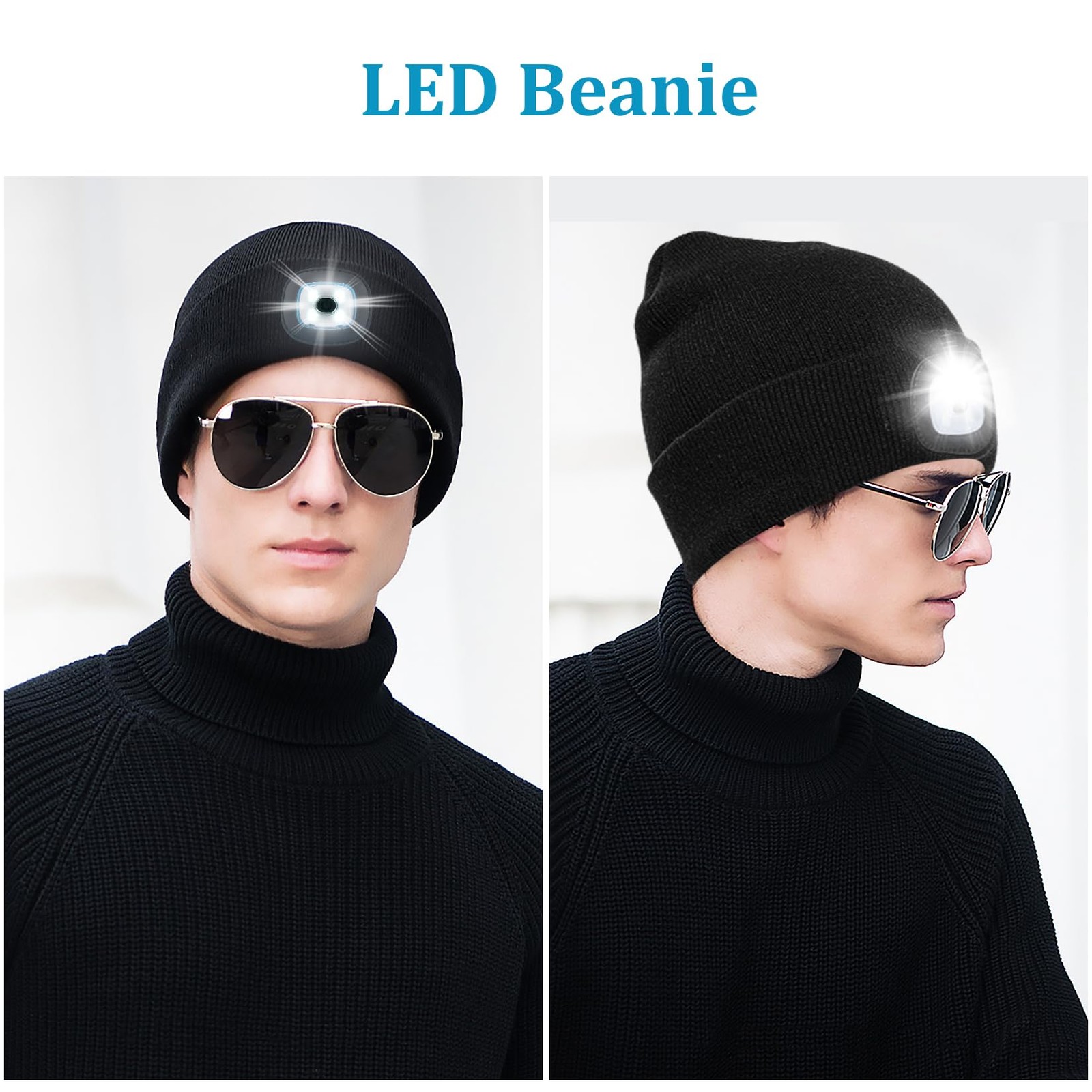 Fathers Day Dad Gifts for Men: USB Rechargeable Unisex Beanie Knit Cap with L... gallery